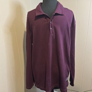 Cooper Jones Supply plum stretch fine knit long sleeve polo. New, with tags. Lrg